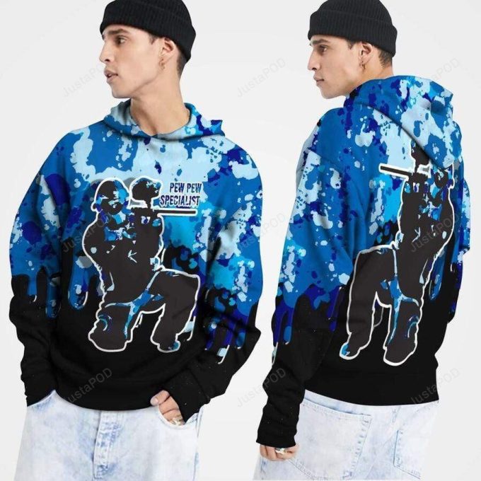 Pew Pew Specialist Paintball 3D All Print Hoodie, Zip- Up Hoodie