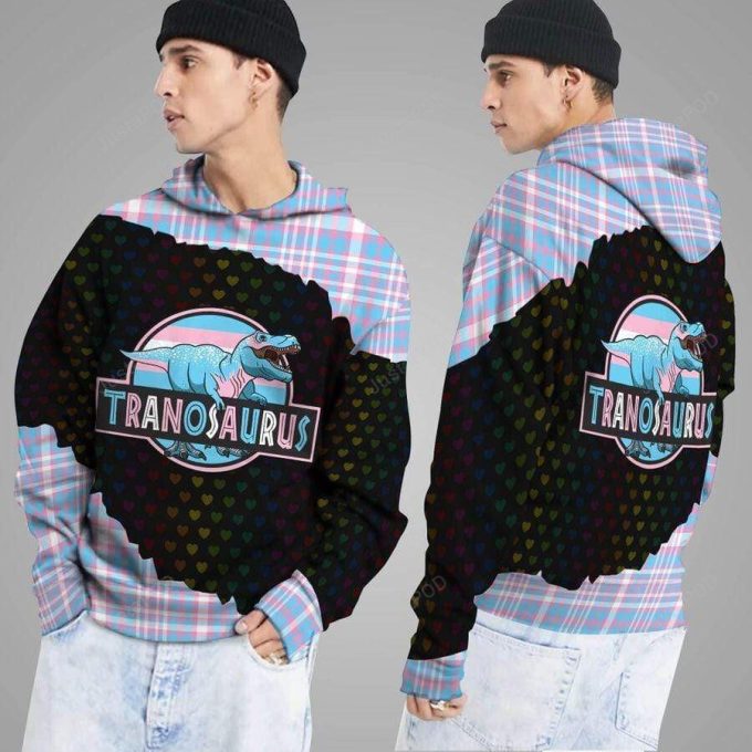 Tranosaurus 3D All Print Hoodie, Zip- Up Hoodie