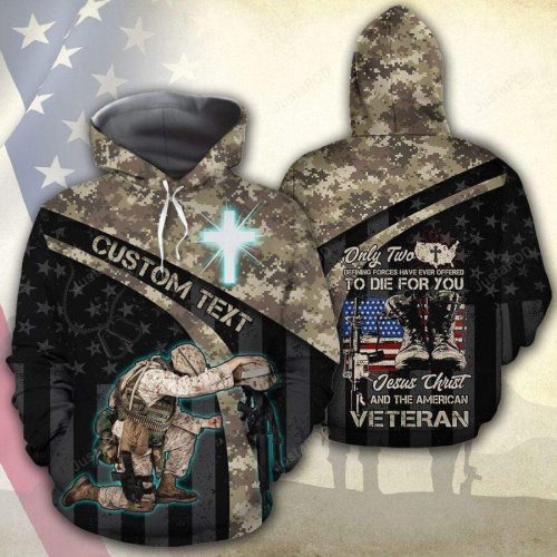 Personalized American Jesus Veteran 3D All Print Hoodie, Zip- Up Hoodie