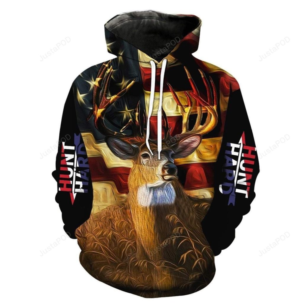 American Deer Hunt Hard 3D All Print Hoodie, Zip- Up Hoodie