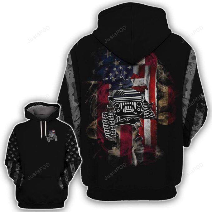 Jeep Crack Smoke Flag 3D All Print Hoodie, Zip- Up Hoodie
