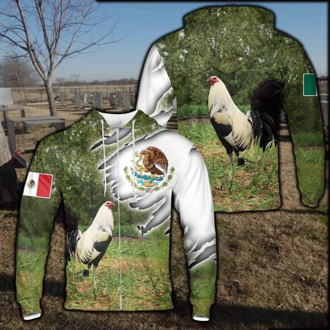 Mexican Rooster In Garden 3D All Print Hoodie, Zip- Up Hoodie