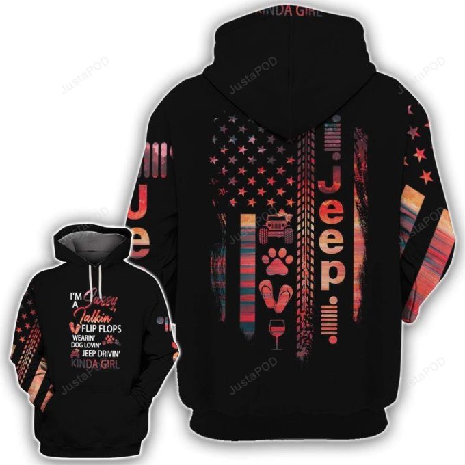 Sassy Talking Flip Flops Wearin’ Dog Lovin’ 3D All Print Hoodie, Zip- Up Hoodie