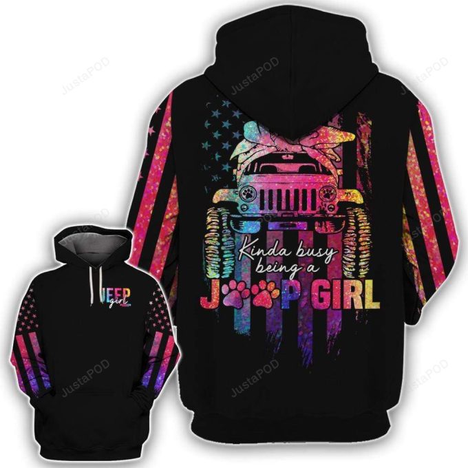 Jeep Dog Girl Busy 3D All Print Hoodie, Zip- Up Hoodie