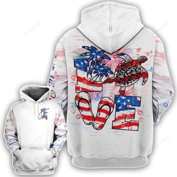 Jeep Love Salty Lil Beach Tutle In Independence Day 3D All Print Hoodie, Zip- Up Hoodie