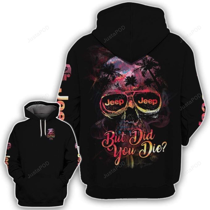 Jeep Skull Palm Tree Sunset 3D All Print Hoodie, Zip- Up Hoodie
