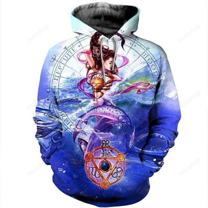 Fairy Pisces Zodiac 3D All Print Hoodie, Zip- Up Hoodie