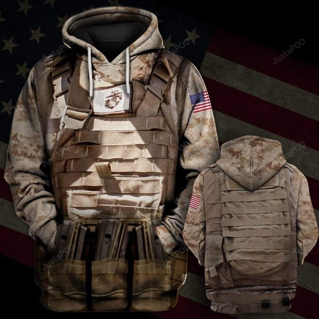 Cool US Marine Cosplay Costume 3D All Print Hoodie, Zip- Up Hoodie