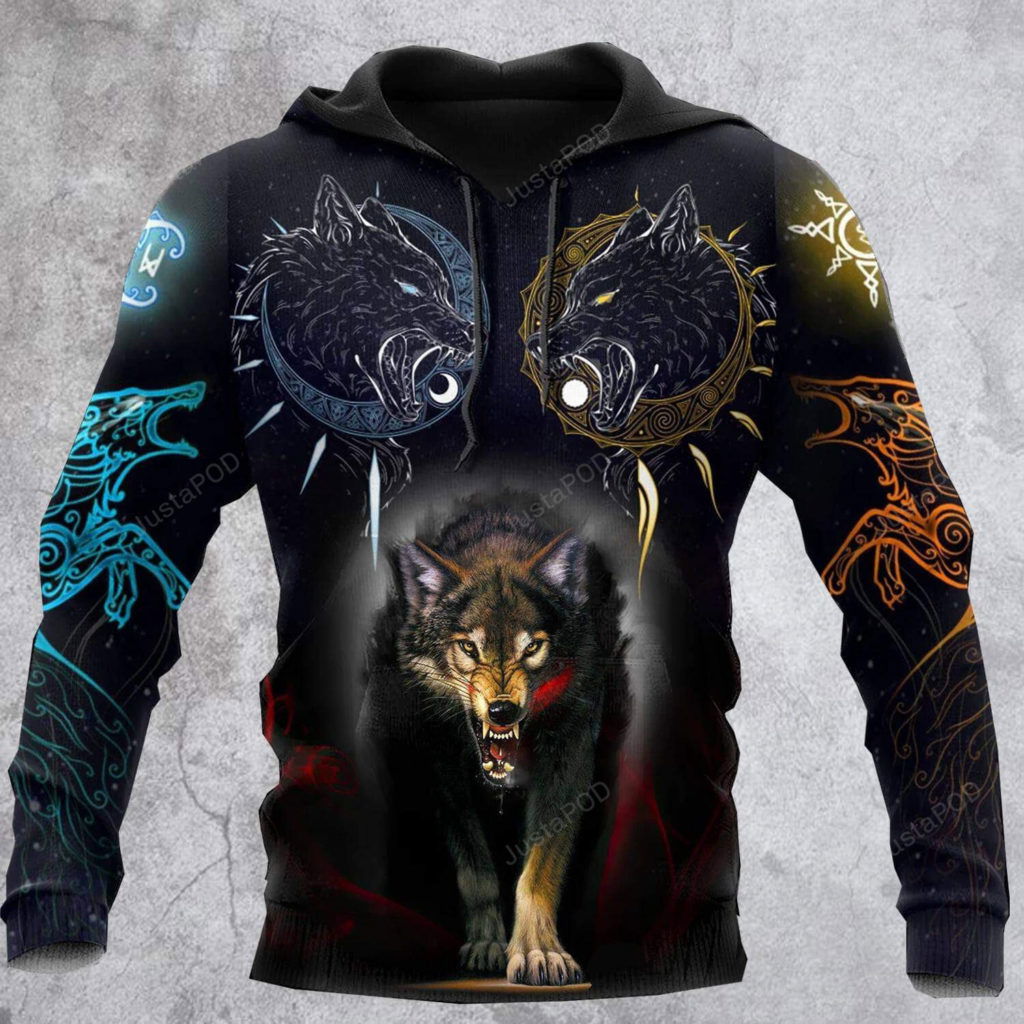 Amazing Moon And Sun Wolf 3D All Print Hoodie, Zip- Up Hoodie Amazing Moon And Sun Wolf 3D All Print Hoodie, Zip- Up Hoodie