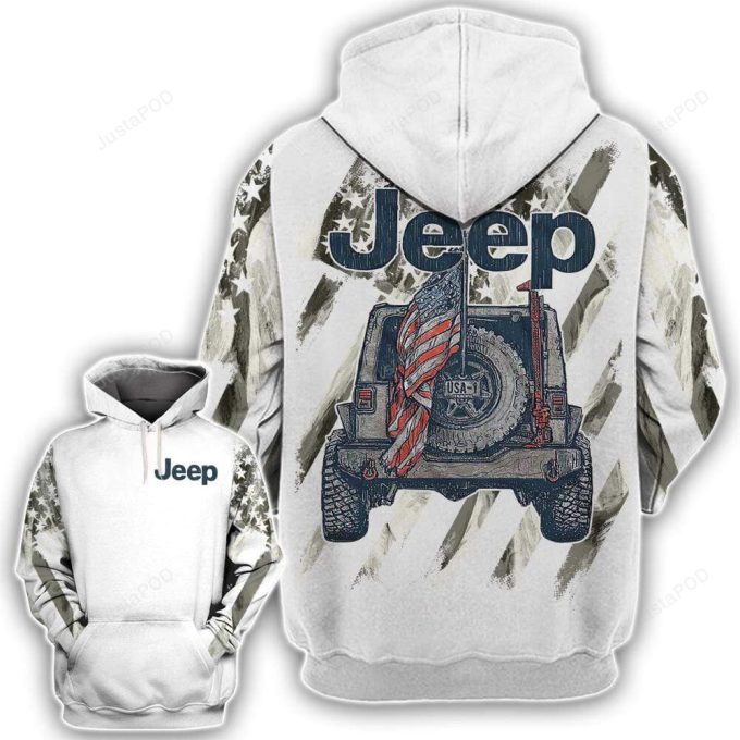 Jeep Flag Vintage Sassy 3D All Print Hoodie, Zip- Up Hoodie