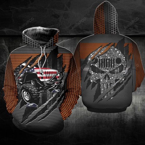 American Jeep Skull 3D All Print Hoodie, Zip- Up Hoodie