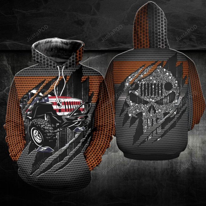 American Jeep Skull 3D All Print Hoodie, Zip- Up Hoodie