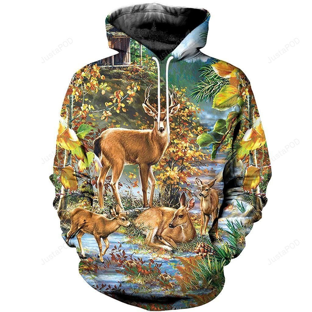 Deer Hunting 3D All Over Printed Hoodie, Zip- Up Hoodie