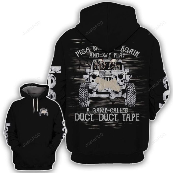 Jeep Skull A Game Call Duct Duct Tape 3d All Print Hoodie, Zip- Up Hoodie