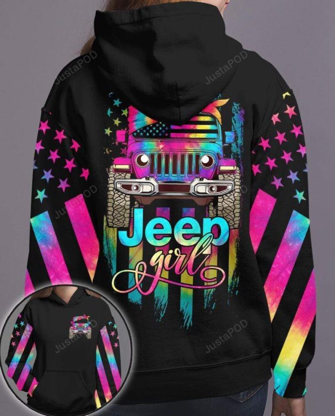 Jeep Girl Tie Dye 3D All Print Hoodie, Zip- Up Hoodie