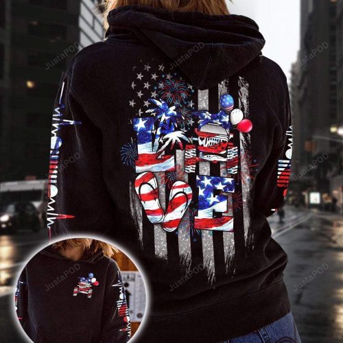 Jeep Independence Day Love Heartbeat 3D All Print Hoodie, Zip- Up Hoodie