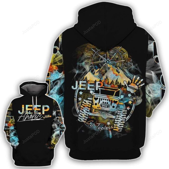 Jeep Aholic Compass 3D All Print Hoodie, Zip- Up Hoodie