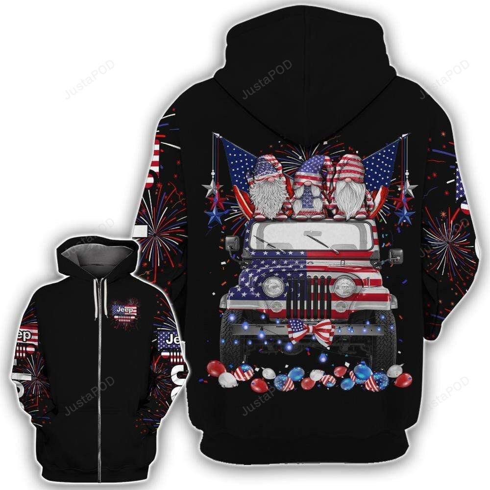 Jeep Independence Day Gnomies 3D All Print Hoodie, Zip- Up Hoodie Jeep Independence Day Gnomies 3D All Print Hoodie, Zip- Up Hoodie