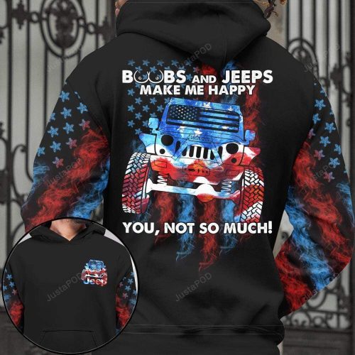 Boobs And Jeeps Make Me Happy 3D All Print Hoodie, Zip- Up Hoodie