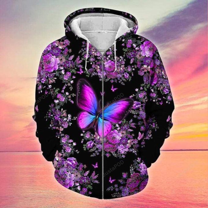 Amazing Butterfly 3D All Print Hoodie, Zip- Up Hoodie
