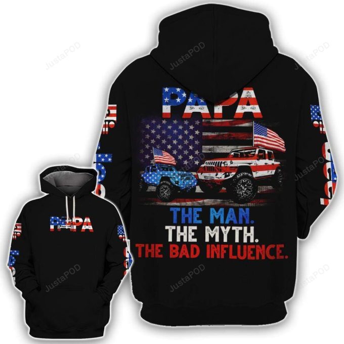 Papa Jeep The Man The Myth 3D All Print Hoodie, Zip- Up Hoodie