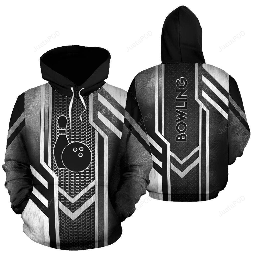 Amazing Black Grey Bowling 3D All Print Hoodie, Zip- Up Hoodie