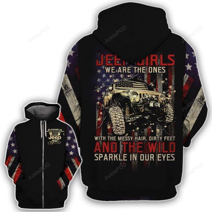 Jeep Girl And The Wild 3D All Print Hoodie, Zip- Up Hoodie