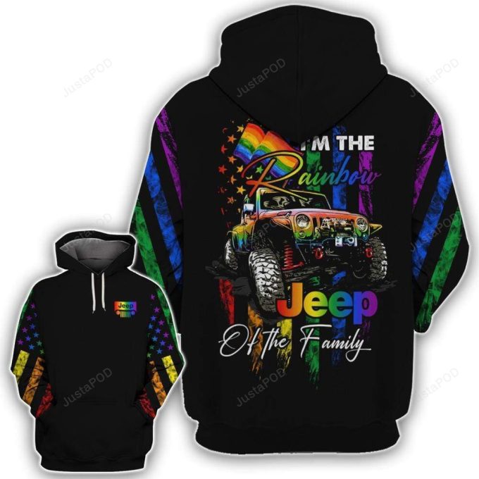 I’m The Rainbow Jeep Of The Family LGBT 3D All Print Hoodie, Zip- Up Hoodie