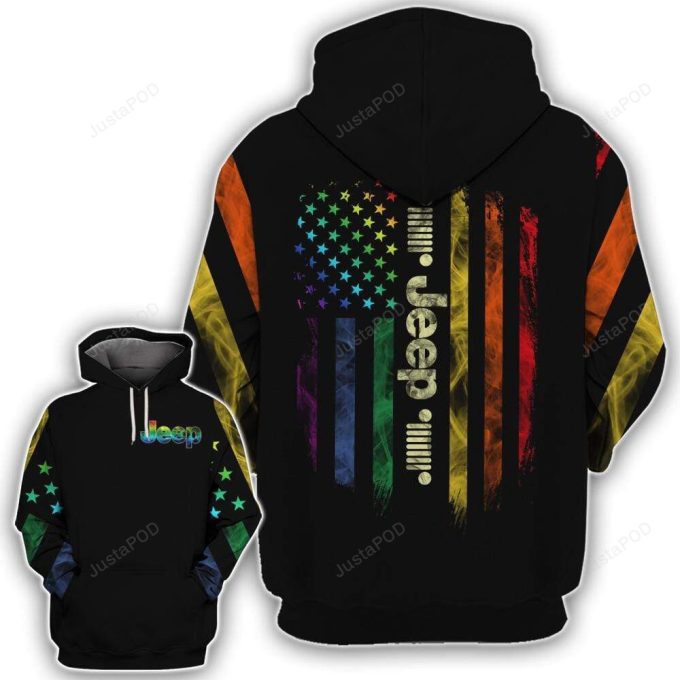 Jeep Rainbow Smoke Flag LGBT 3D All Print Hoodie, Zip- Up Hoodie