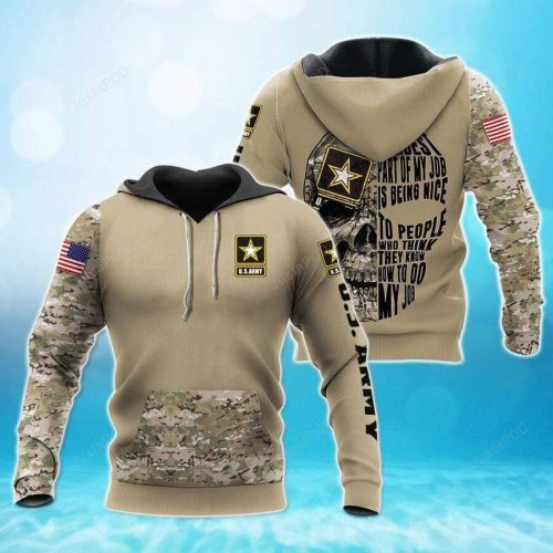 U.S Army The Best Part Of My Job Skull 3D All Print Hoodie, Zip- Up Hoodie