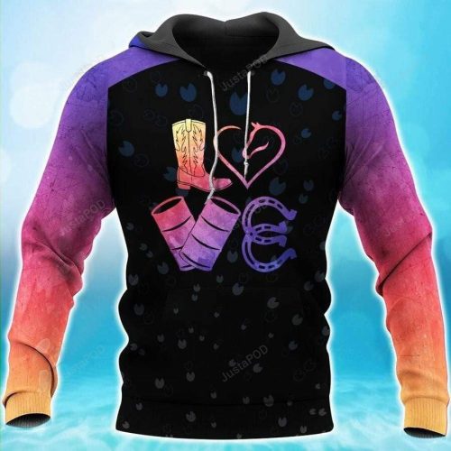 Love To Turn And Burn Barrel Racing 3D All Print Hoodie, Zip- Up Hoodie