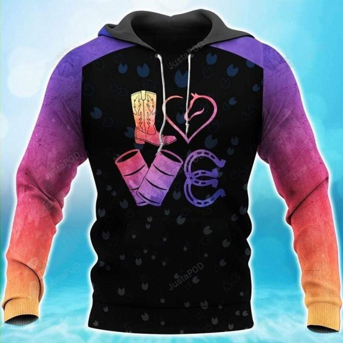 Love To Turn And Burn Barrel Racing 3D All Print Hoodie, Zip- Up Hoodie