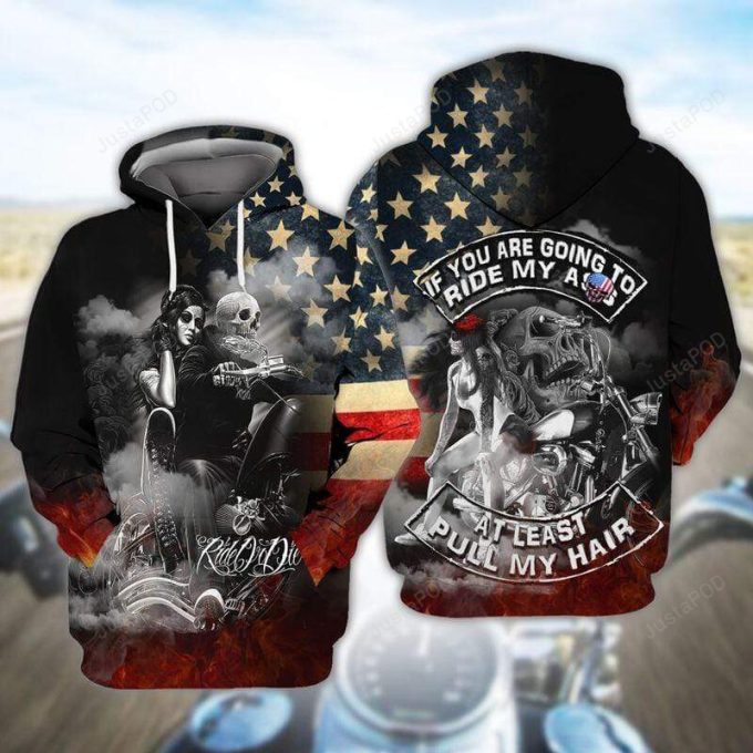 Skull fire Biker Ride Or Die 3D All Print Hoodie, Zip- Up Hoodie