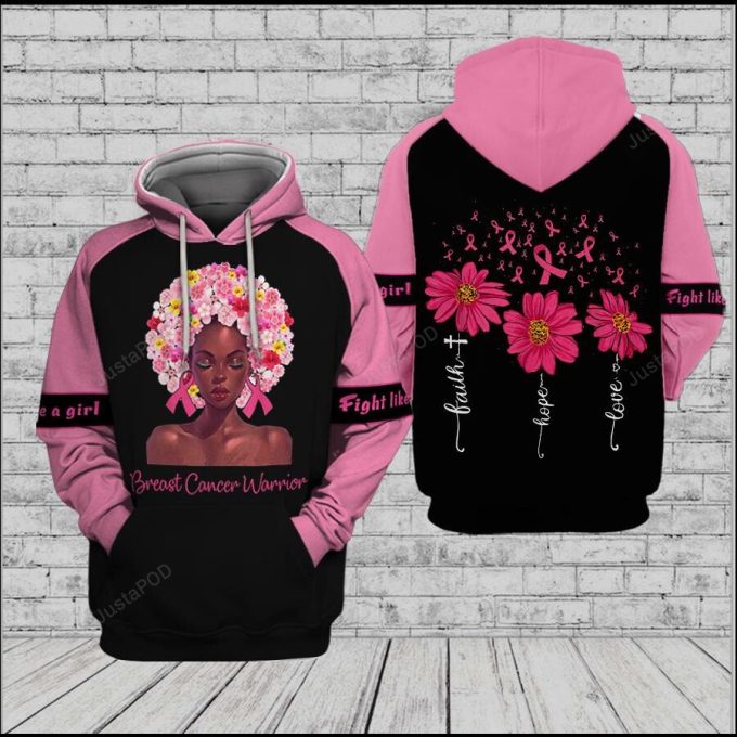 Faith Hope Love Breast Cancer Warrior 3D All Print Hoodie, Zip- Up Hoodie