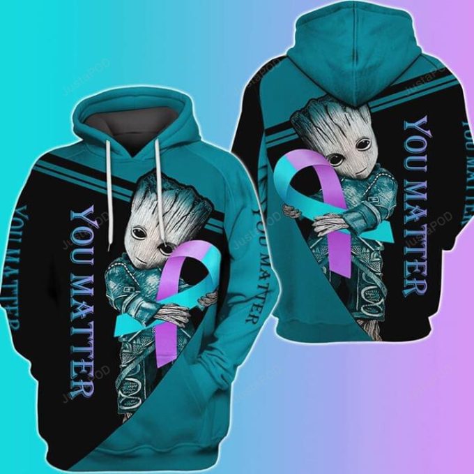 Groot You Matter Suicide Prevention Awareness 3d All Print Hoodie, Zip- Up Hoodie