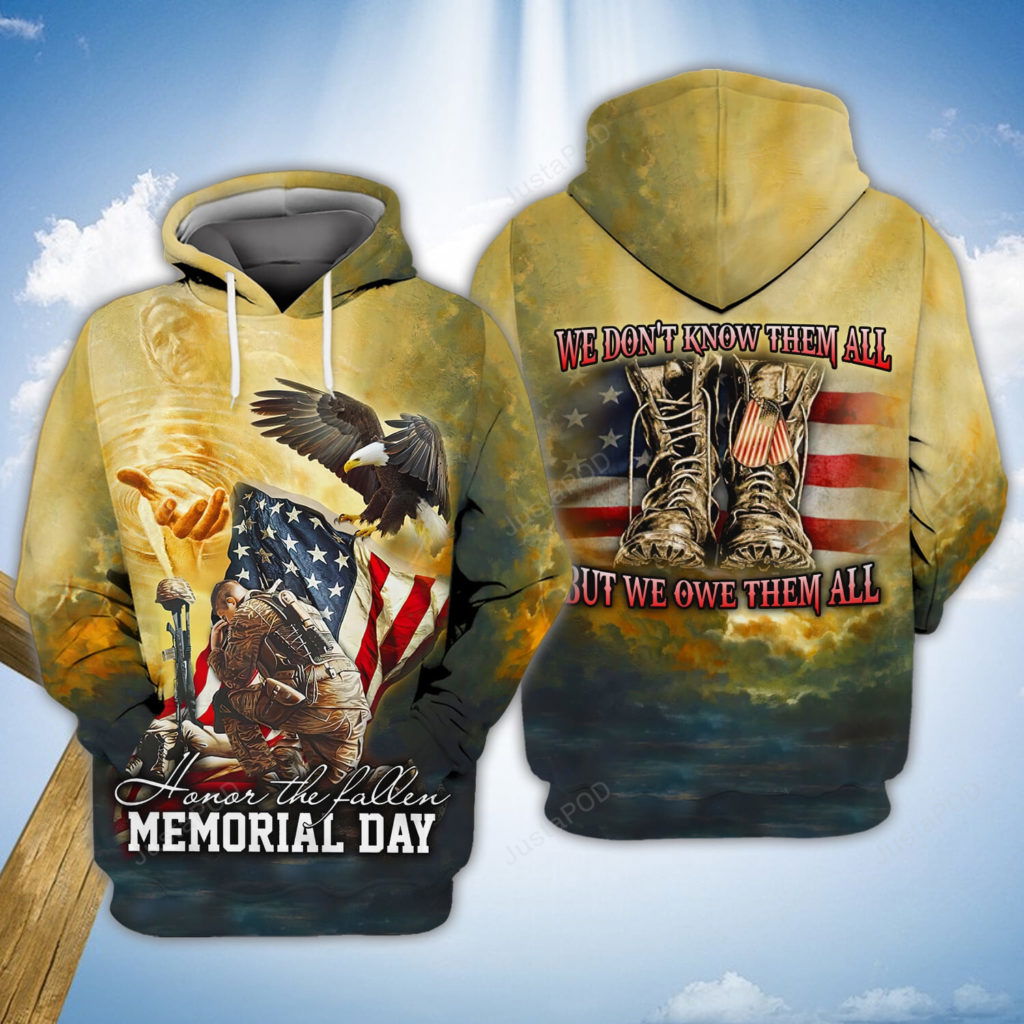 Honor The Fallen Memorial Day 3D All Print Hoodie, Zip- Up Hoodie