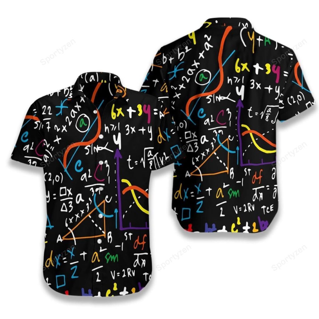 Back To School Math Teacher Unisex Hawaiian Aloha Shirt #L