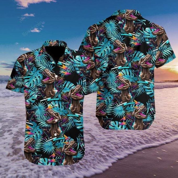 Funny Dinosaur Aloha Hawaiian Shirts 3D #2708H