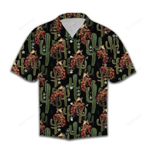 Cowboy Cactus Tropical Unisex Hawaiian Aloha Shirts #8421L