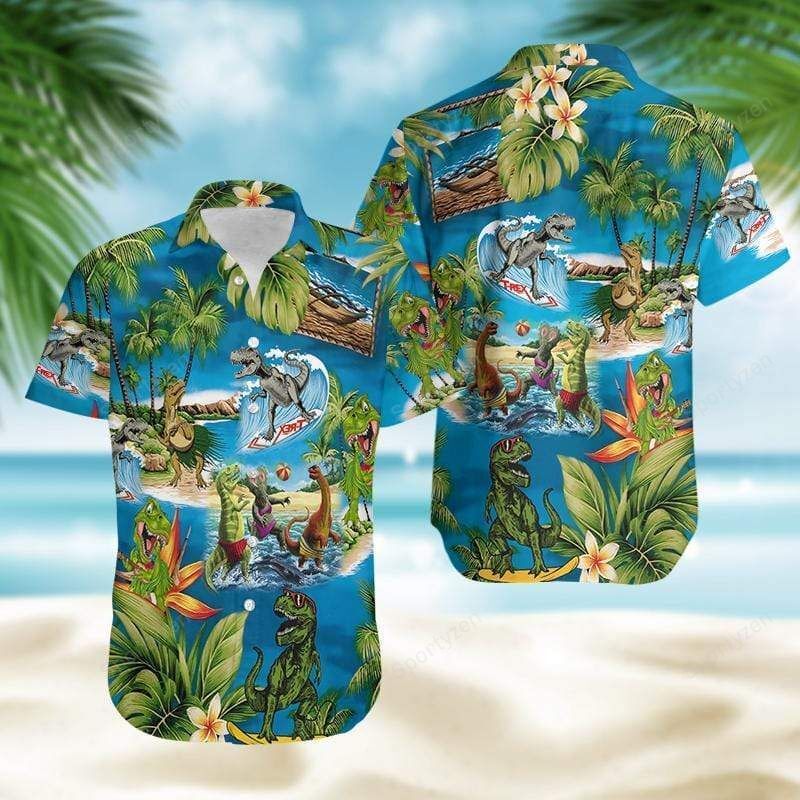 Funny T-rex Dinosaur Lover Hawaiian Aloha Shirts #200121DH Funny T-rex Dinosaur Lover Hawaiian Aloha Shirts #200121DH