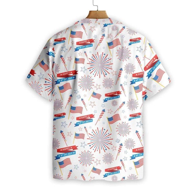 4th Of July US Fireworks Pattern Unisex Hawaiian Shirt
