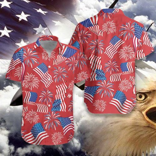 Happy July 4th American Patriotic Unisex Hawaiian Shirt