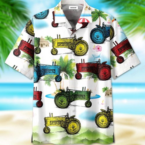 Colorful Tractor Unisex Hawaiian Aloha Shirts #DH