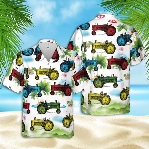 Colorful Tractor Unisex Hawaiian Aloha Shirts #DH