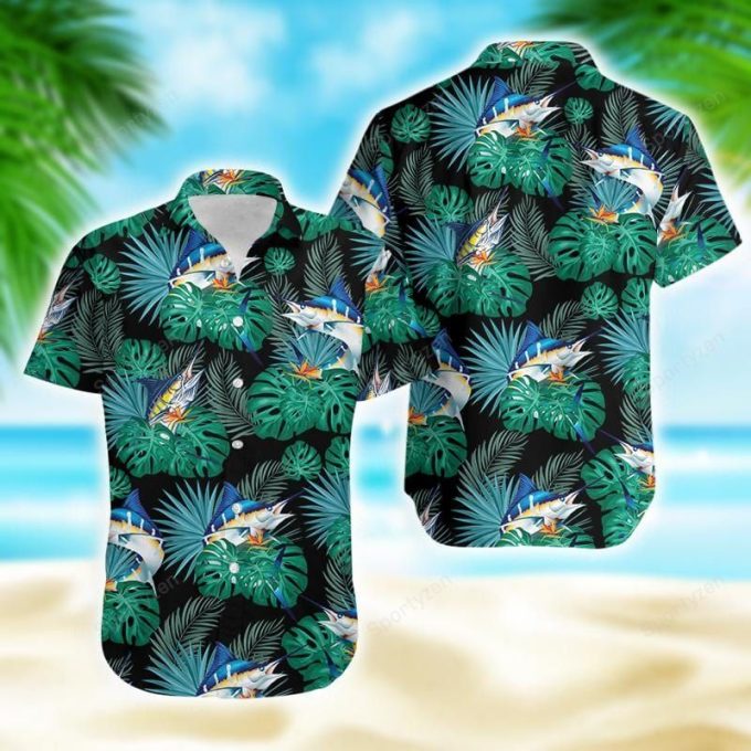 Marlin Fish Hawaiian Aloha Shirts #14421DH