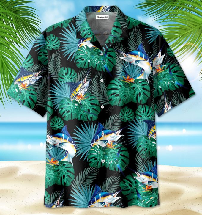 Marlin Fish Hawaiian Aloha Shirts #14421DH