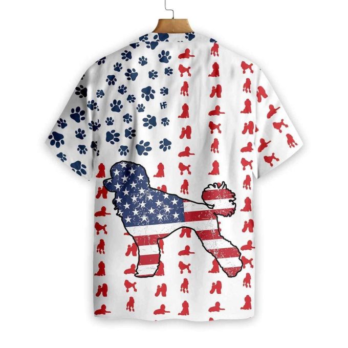 July 4th Poodles American Flag Unisex Hawaiian Shirt