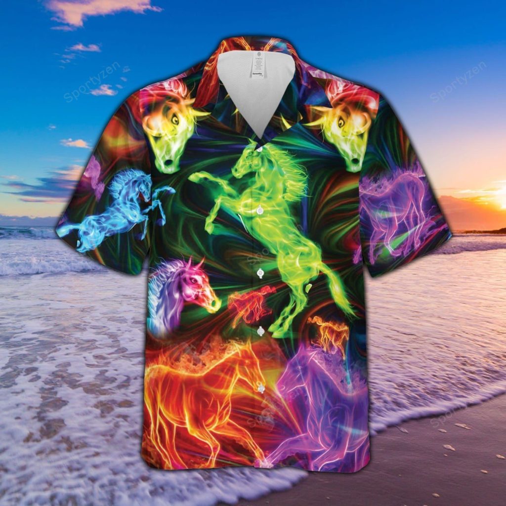 Amazing Horse Colorful Hawaiian Aloha Shirts #21721H