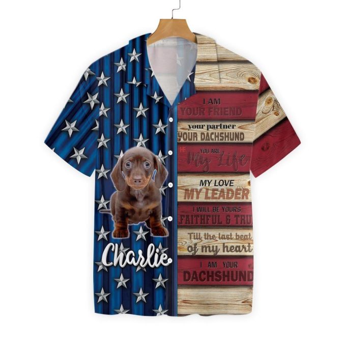 July 4th Personalized Name Dachshund With Sayings Unisex Hawaiian Shirt