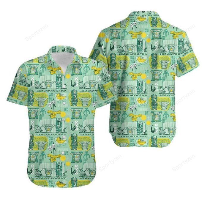 Awesome Tiki Baby Yoda Unisex Hawaiian Aloha Shirts #2621DH